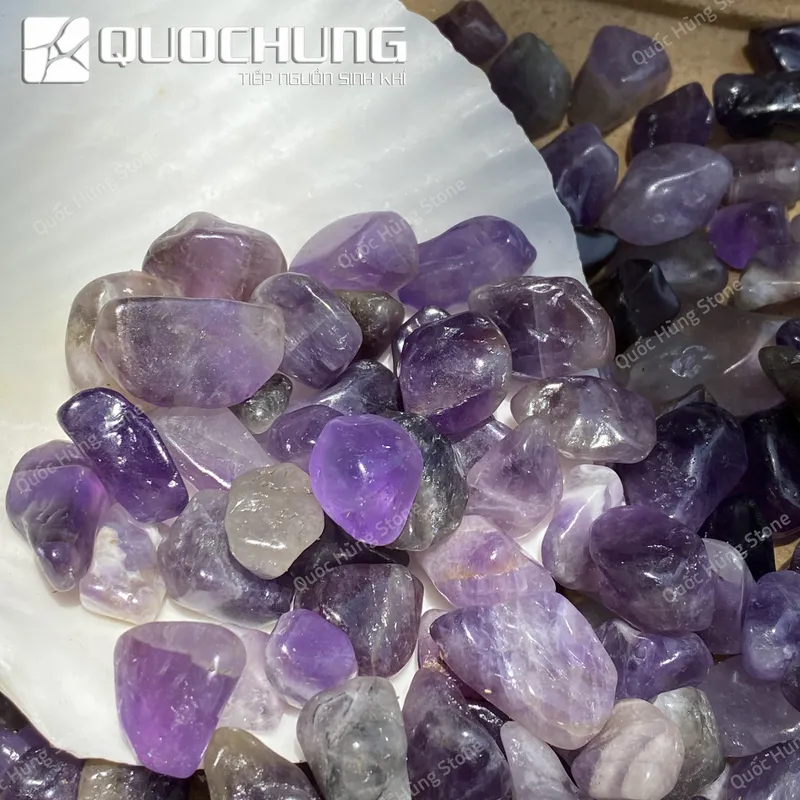 Đá Vụn Thạch Anh Tím Mài Bóng