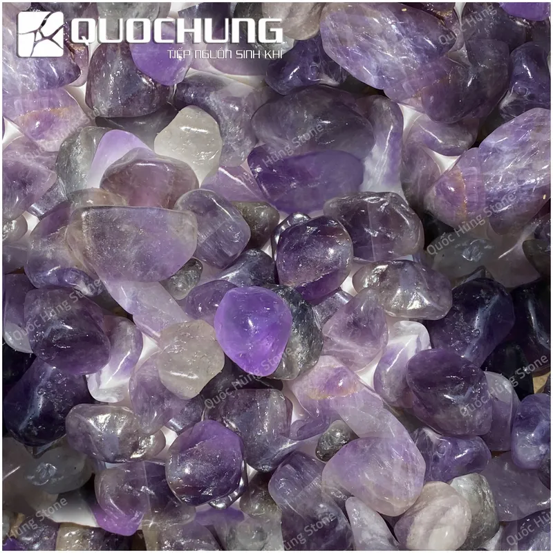 Đá Vụn Thạch Anh Tím Mài Bóng