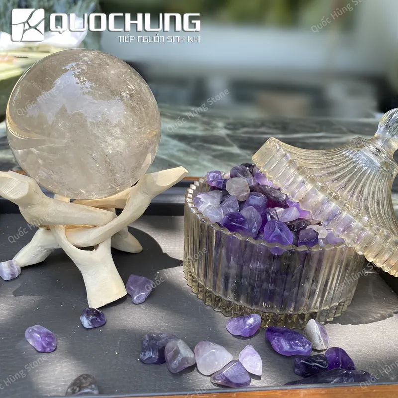 Đá Vụn Thạch Anh Tím Mài Bóng