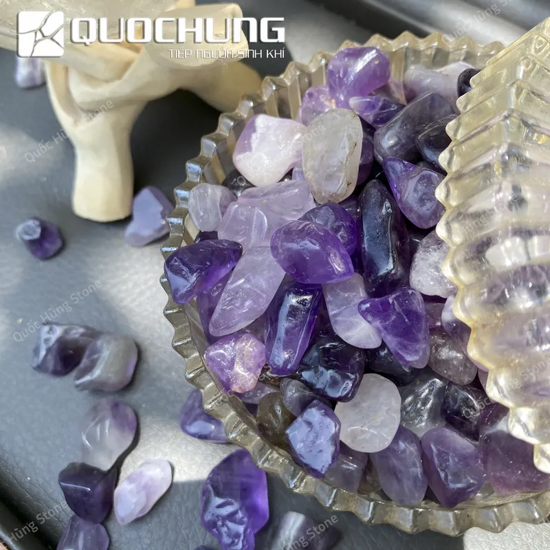 Đá Vụn Thạch Anh Tím Mài Bóng