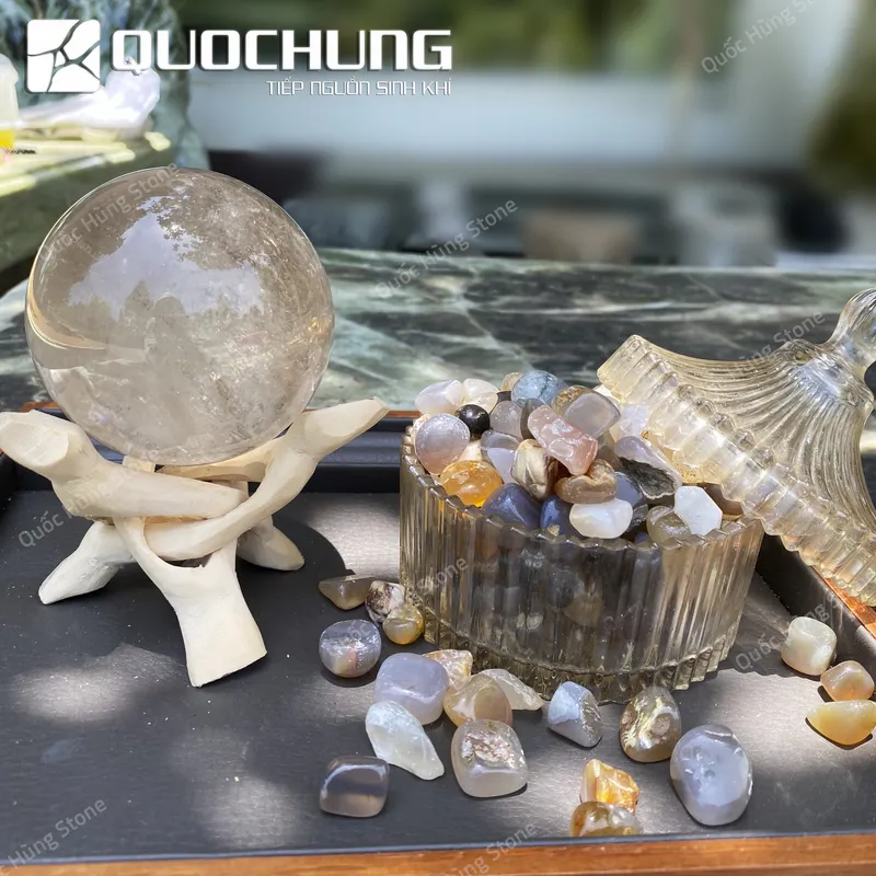 Đá Vụn Mã Não Khoai Môn Mài Bóng