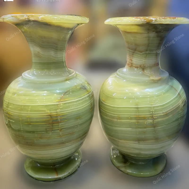 Cặp Lục Bình Ngọc Onyx Xanh