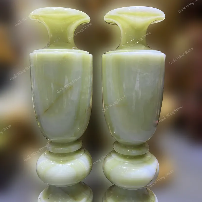 Cặp Lục Bình Ngọc Onyx Xanh - 82x25cm