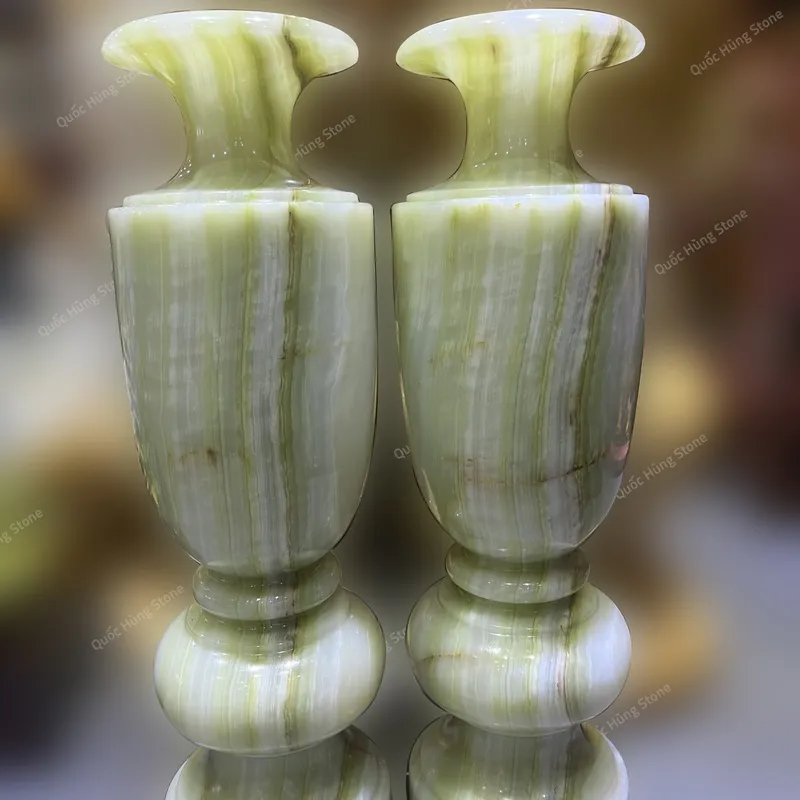 Cặp Lục Bình Ngọc Onyx Xanh - 82x25cm