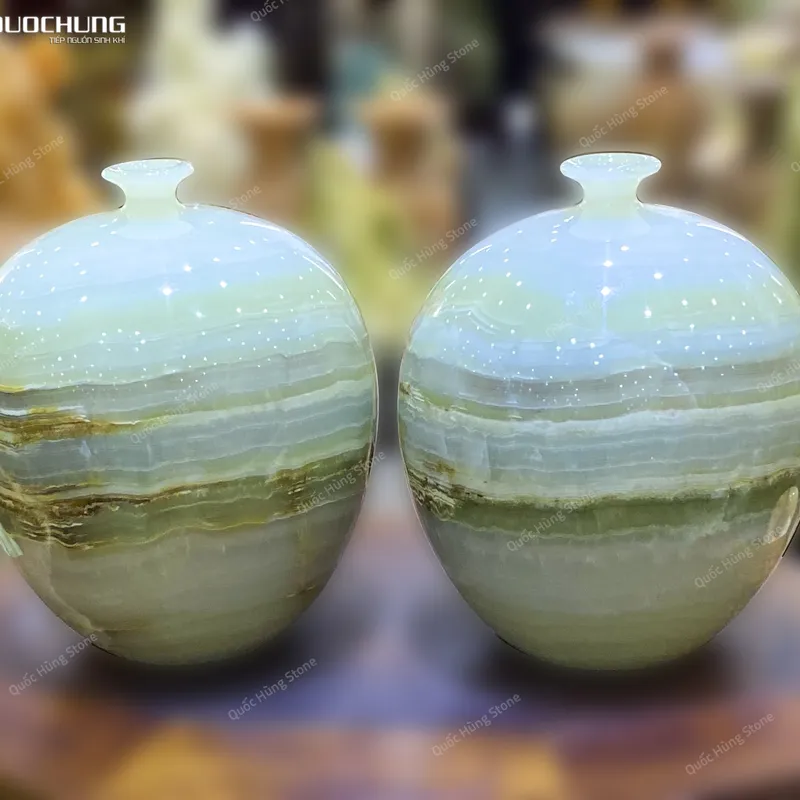 Cặp Lục Bình Ngọc Onyx - 22x18cm