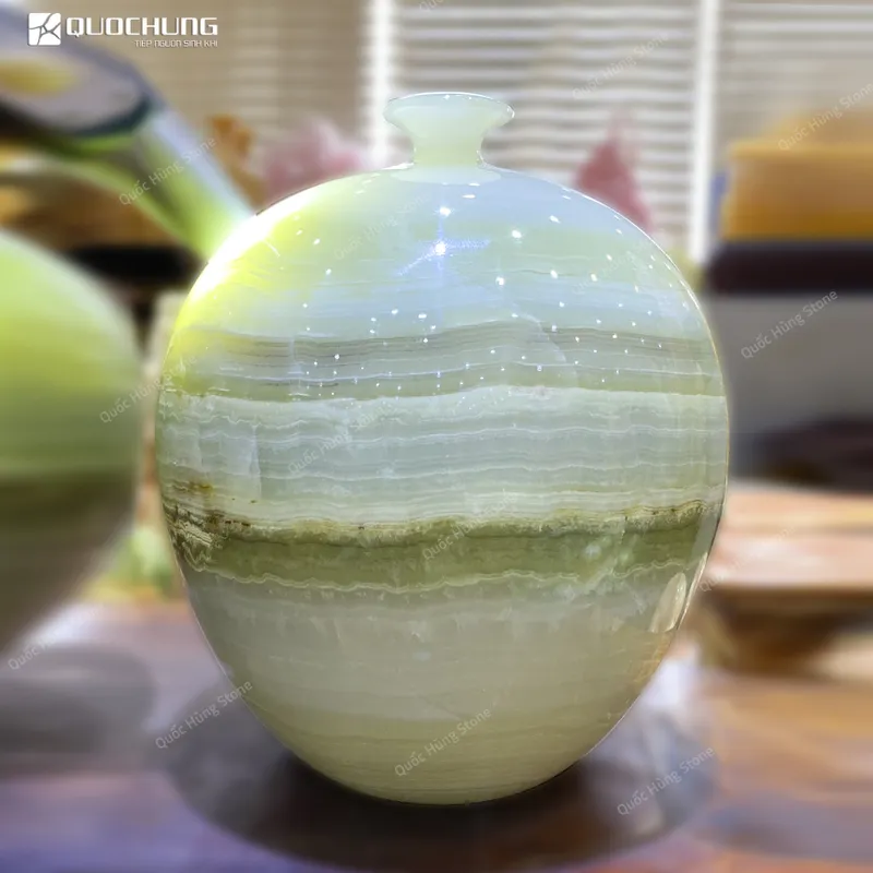 Cặp Lục Bình Ngọc Onyx - 22x18cm