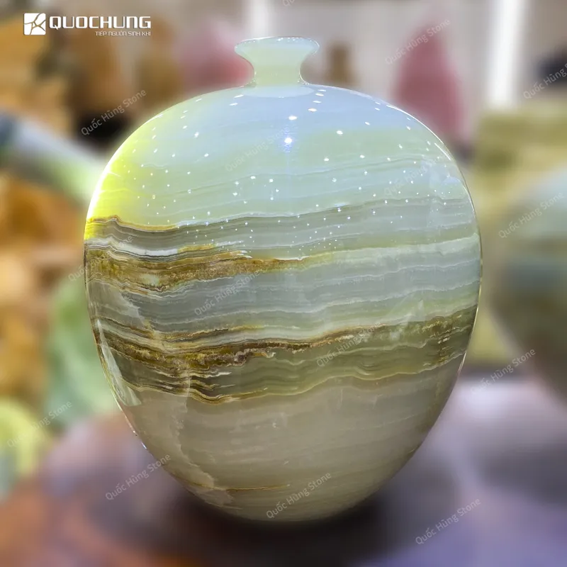 Cặp Lục Bình Ngọc Onyx - 22x18cm