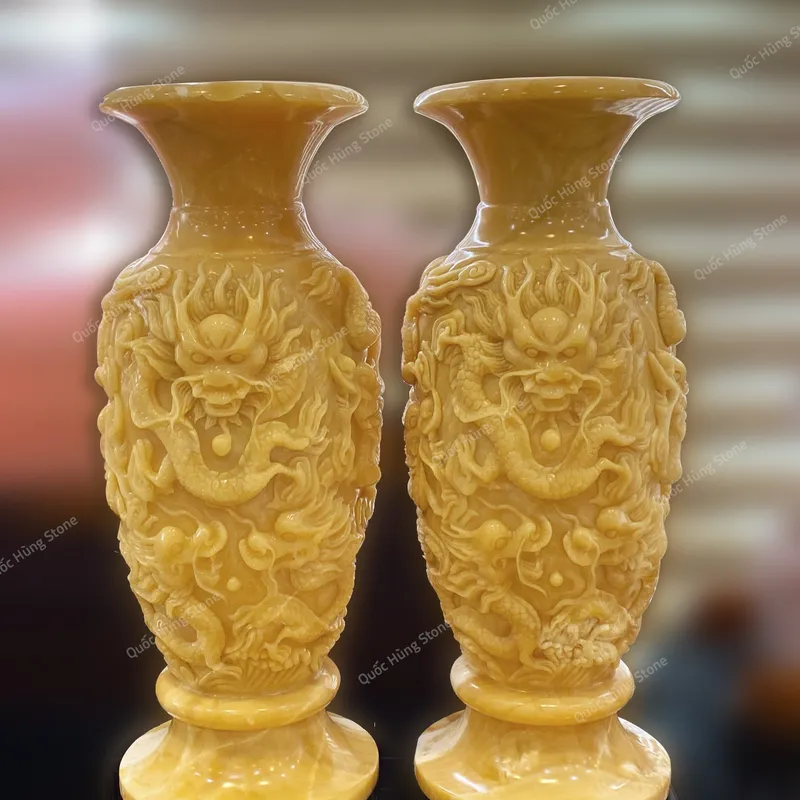 Cặp Lục Bình Cửu Long Ngọc Hoàng Long 