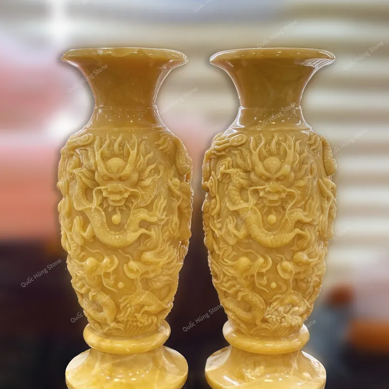 Cặp Lục Bình Cửu Long Ngọc Hoàng Long 