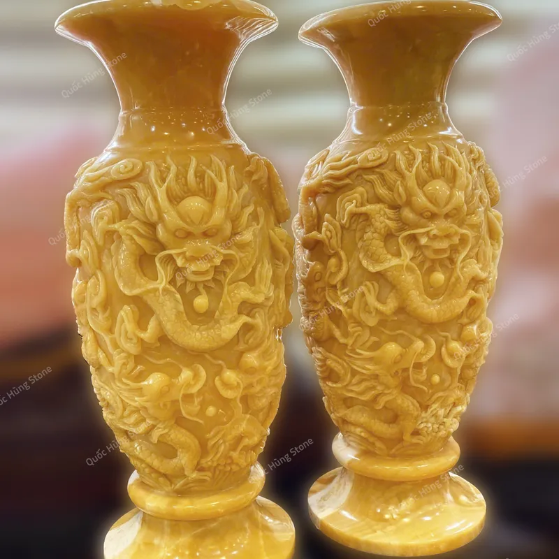 Cặp Lục Bình Cửu Long Ngọc Hoàng Long 