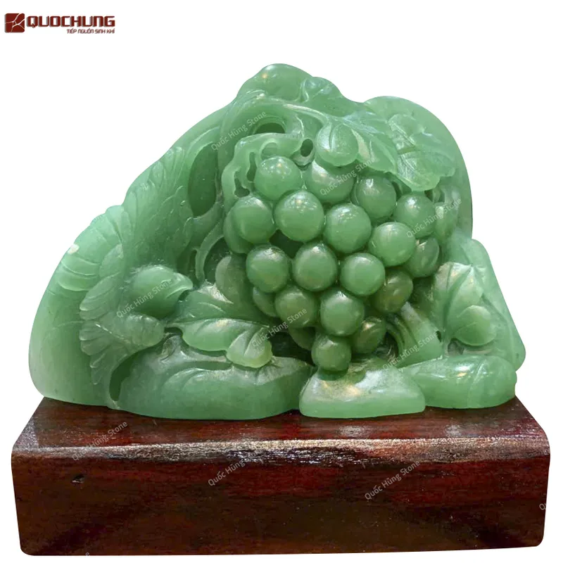 Chùm Nho Phú Quý Thạch Anh Xanh 16x12cm