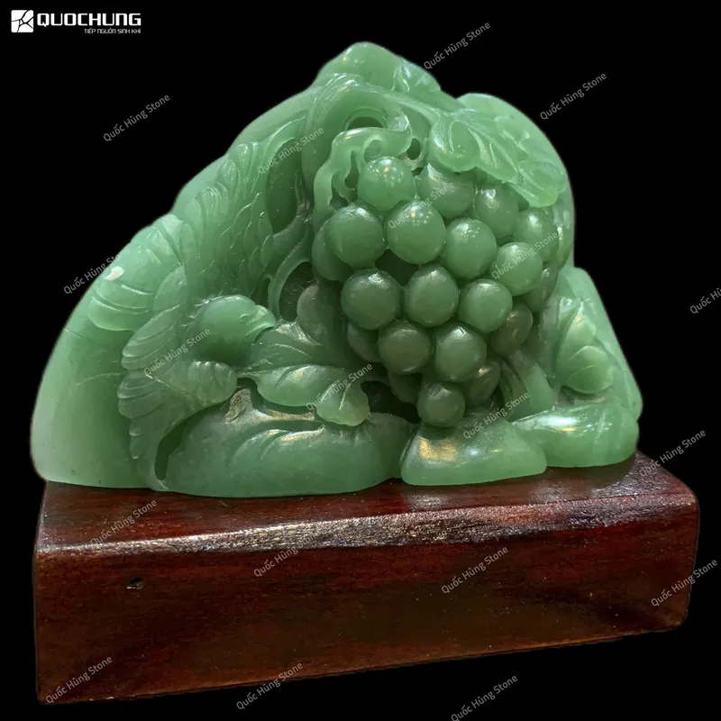 Chùm Nho Phú Quý Thạch Anh Xanh 16x12cm