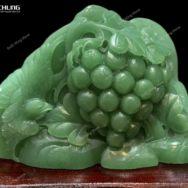 Chùm Nho Phú Quý Thạch Anh Xanh 16x12cm