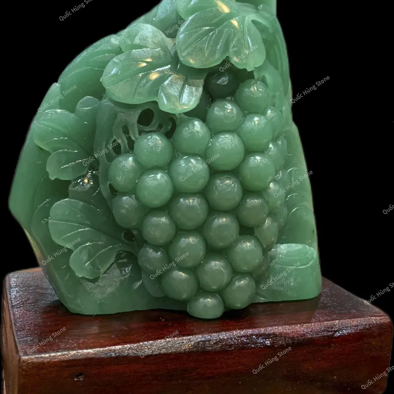 Tác Phẩm Chùm Nho Phú Quý Thạch Anh Xanh KT:16x14cm