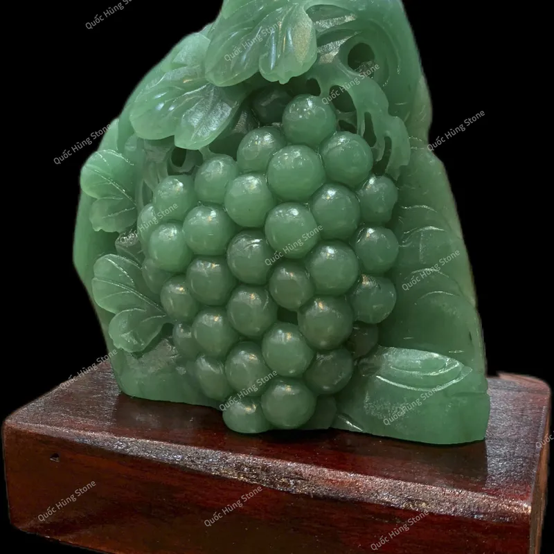 Tác Phẩm Chùm Nho Phú Quý Thạch Anh Xanh KT:16x14cm