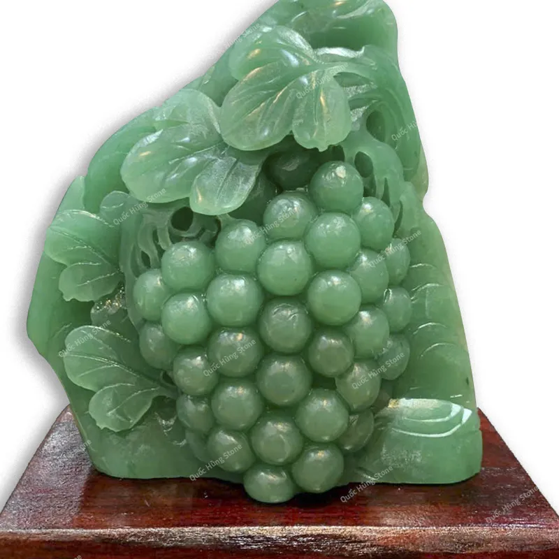 Tác Phẩm Chùm Nho Phú Quý Thạch Anh Xanh KT:16x14cm