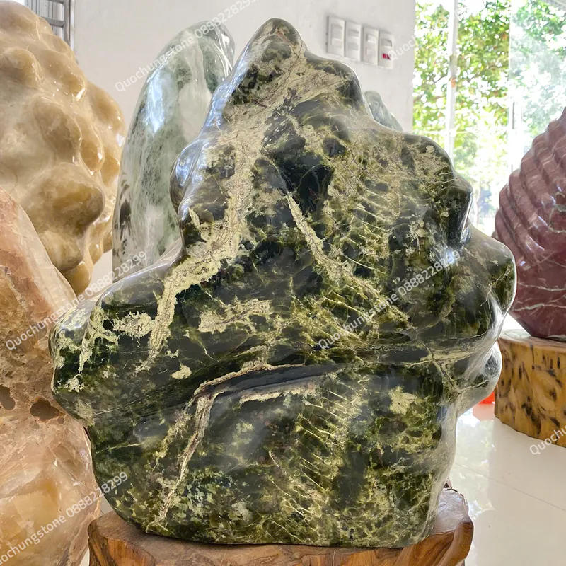 Núi Đá Serpentine Xanh Tự Nhiên 60kg