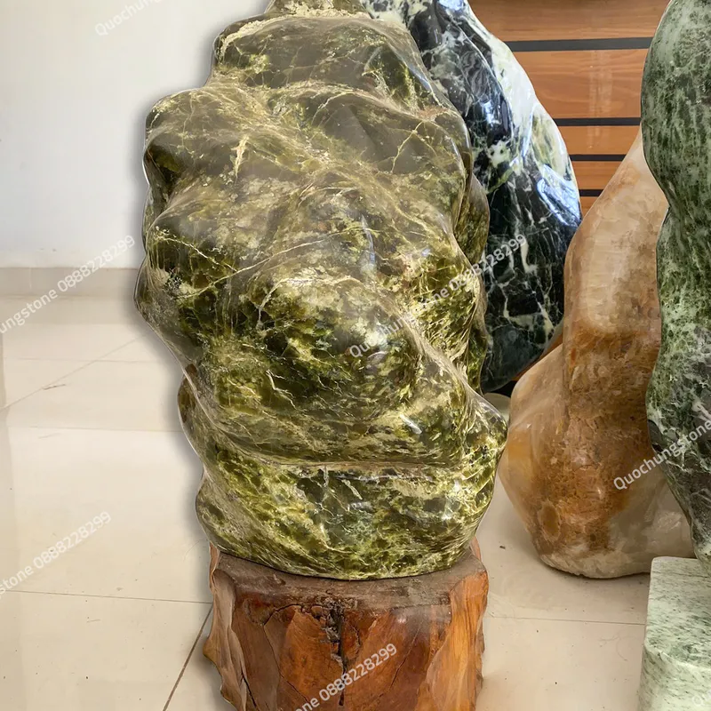 Núi Đá Serpentine Xanh Tự Nhiên 60kg