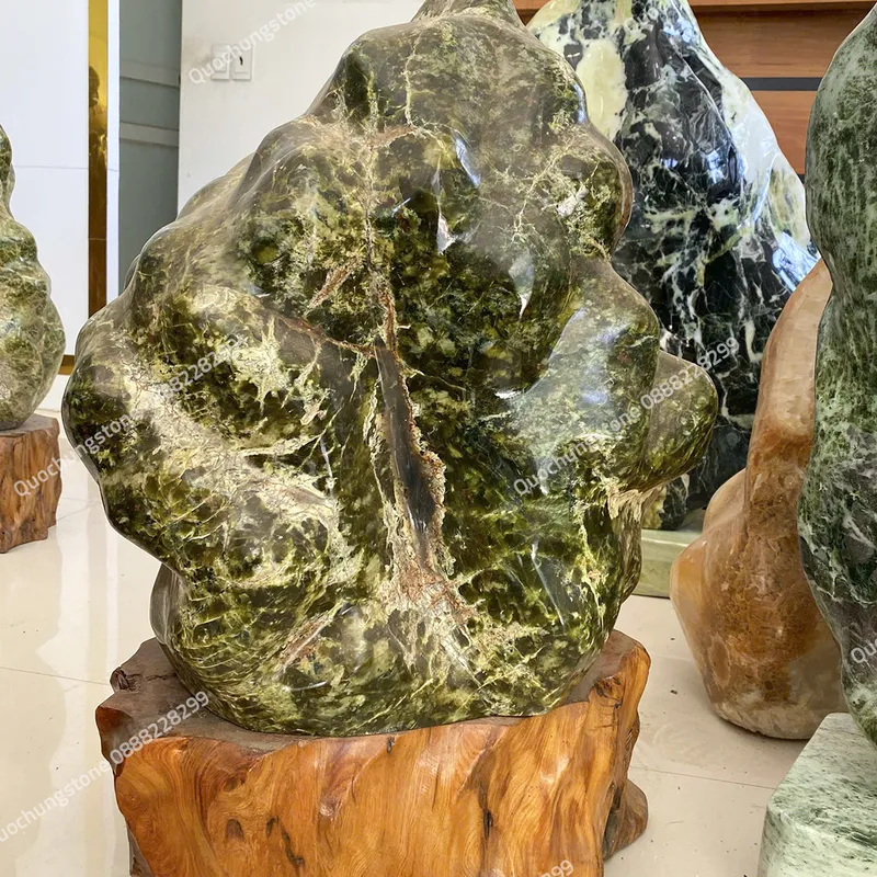 Núi Đá Serpentine Xanh Tự Nhiên 60kg