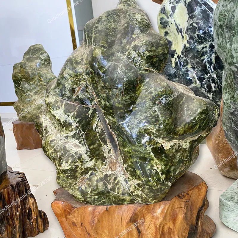 Núi Đá Serpentine Xanh Tự Nhiên 60kg