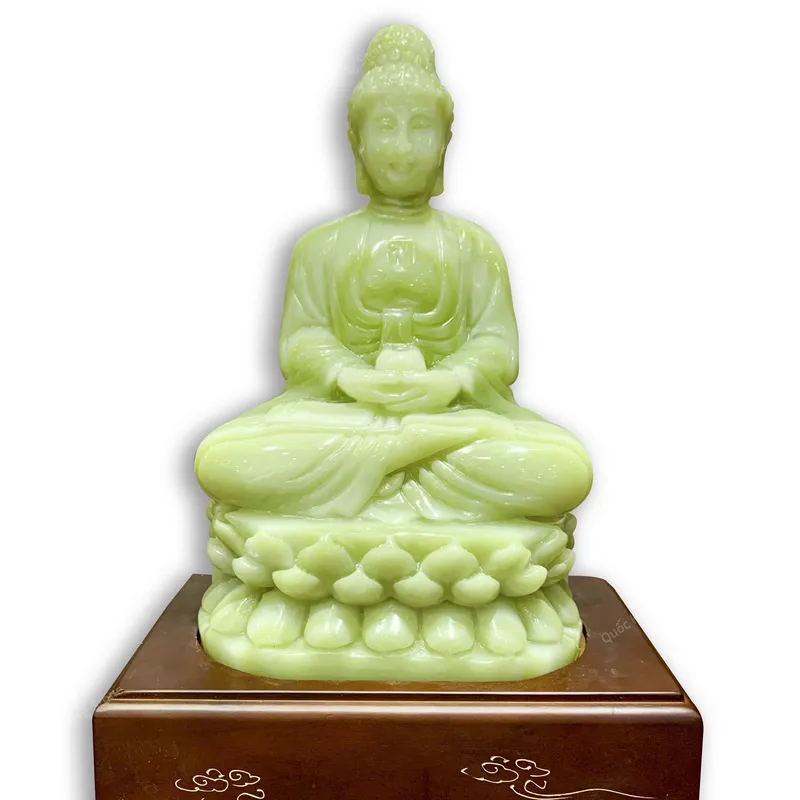 Tác Phẩm Tượng Phật Tổ A Dì Đà Ngọc Onyx Xanh