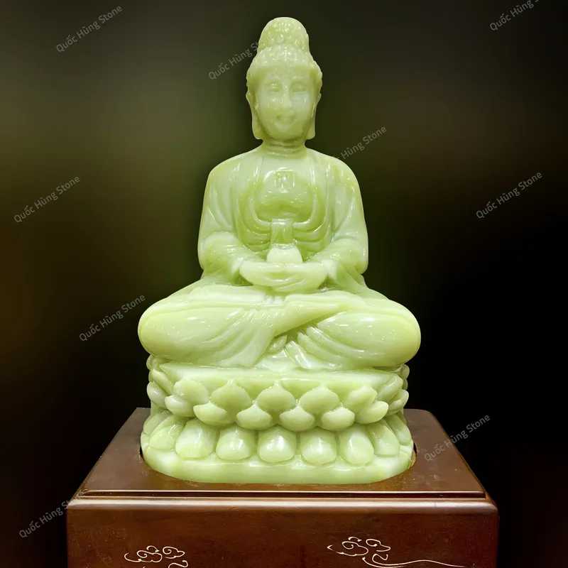 Tác Phẩm Tượng Phật Tổ A Dì Đà Ngọc Onyx Xanh