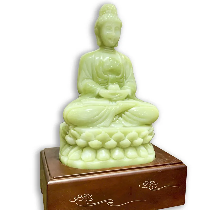 Tác Phẩm Tượng Phật Tổ A Dì Đà Ngọc Onyx Xanh