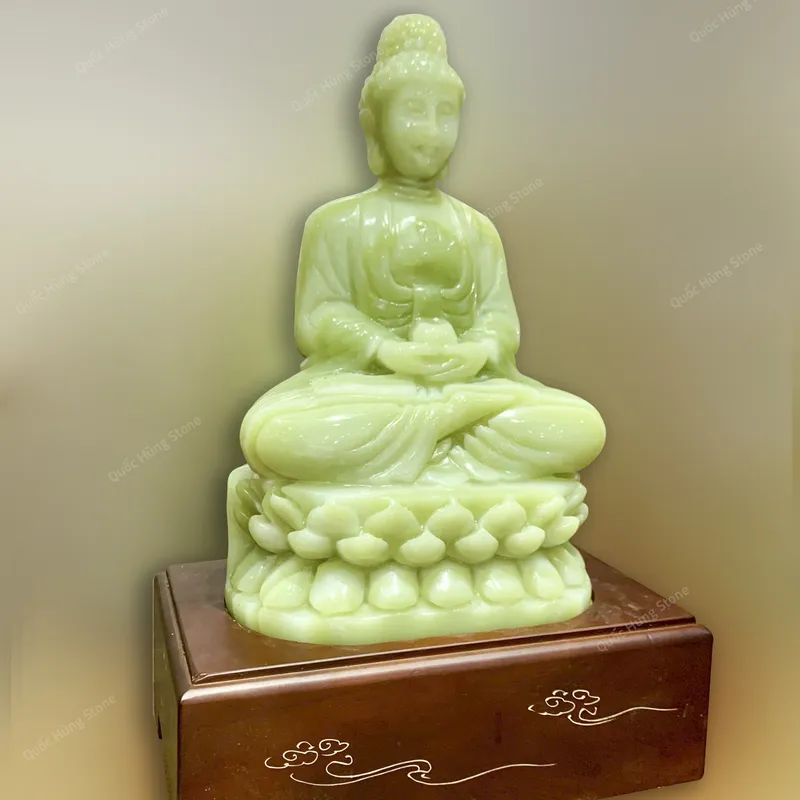 Tác Phẩm Tượng Phật Tổ A Dì Đà Ngọc Onyx Xanh