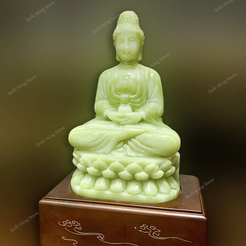 Tác Phẩm Tượng Phật Tổ A Dì Đà Ngọc Onyx Xanh