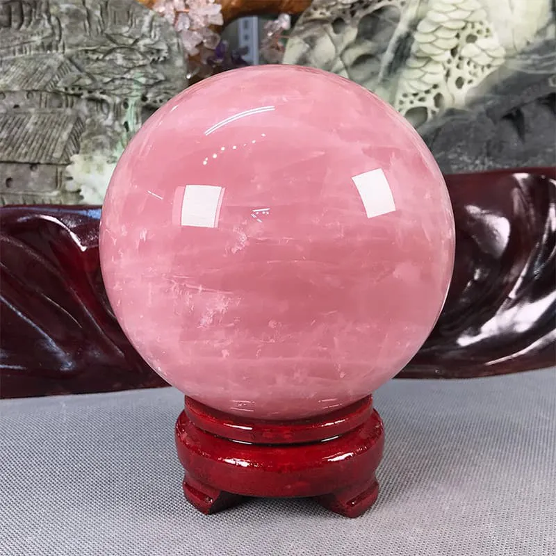 Quả cầu đá thạch anh hồng 1,2kg