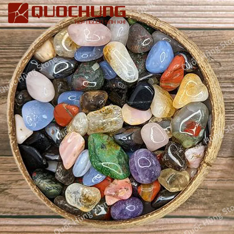 Đá thạch anh vụn ngũ sắc