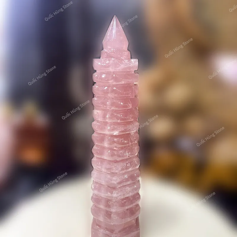 Tháp Văn Xương Thạch Anh Hồng-1,76kg