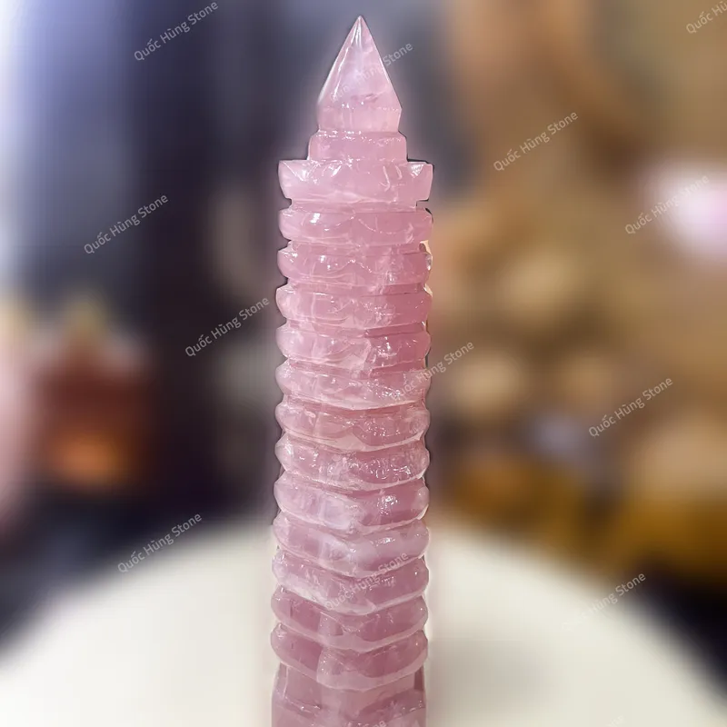 Tháp Văn Xương Thạch Anh Hồng-1,76kg