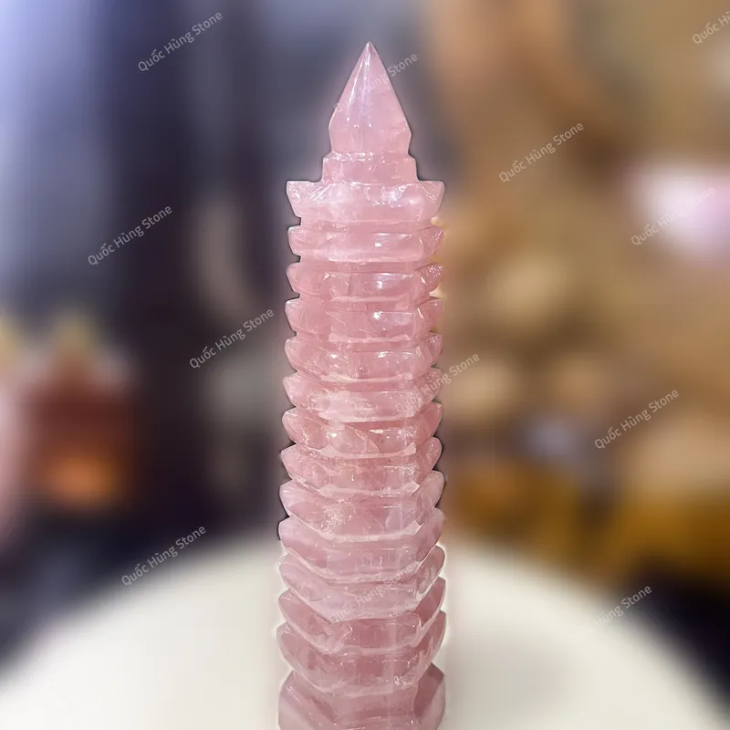 Tháp Văn Xương Thạch Anh Hồng-1,76kg