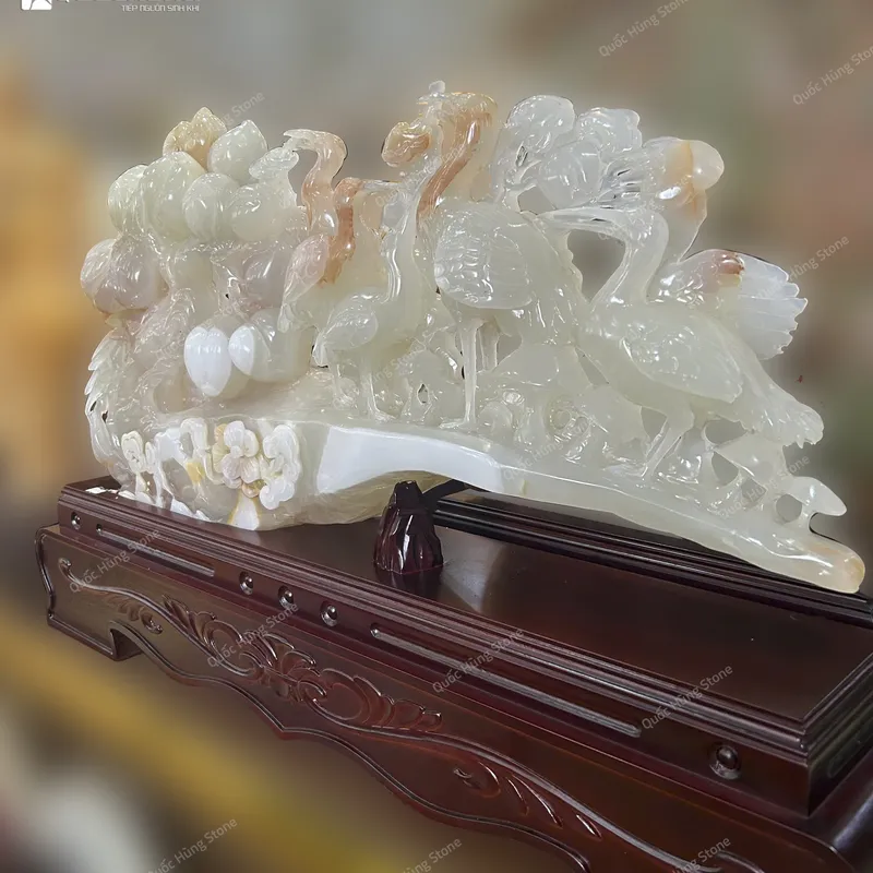 Tác Phẩm Tiên Hạc Ngọc Onyx Bạch Ngọc