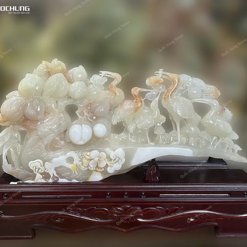 Tác Phẩm Tiên Hạc Ngọc Onyx Bạch Ngọc