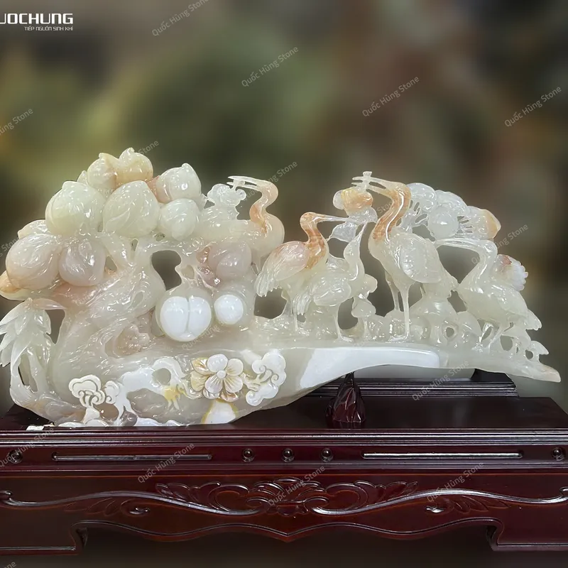 Tác Phẩm Tiên Hạc Ngọc Onyx Bạch Ngọc
