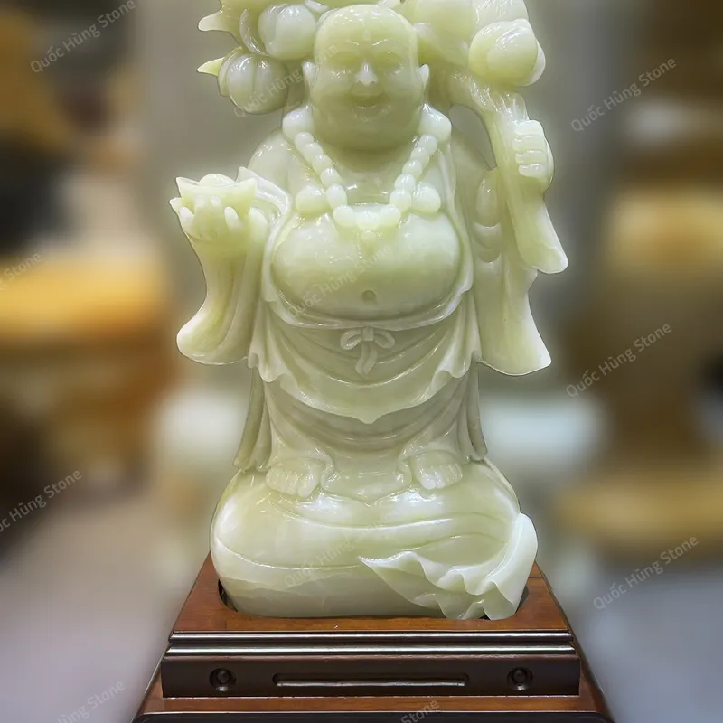 Tượng Phật Ngài Di Lặc Vác Đào Ngọc Onyx