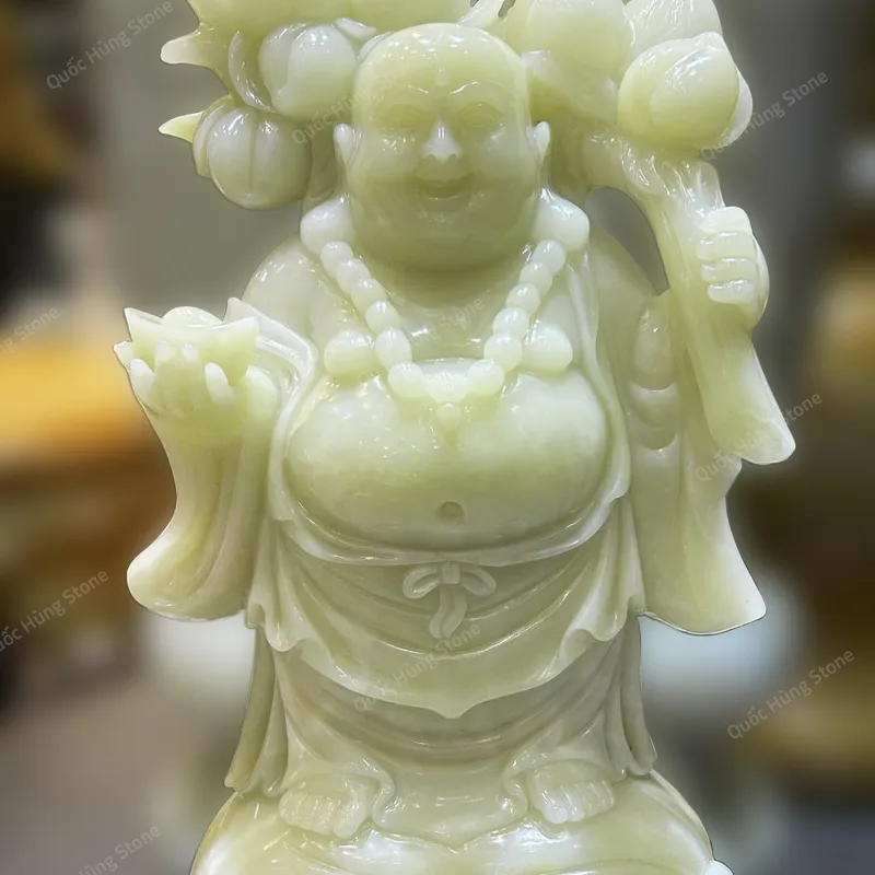 Tượng Phật Ngài Di Lặc Vác Đào Ngọc Onyx