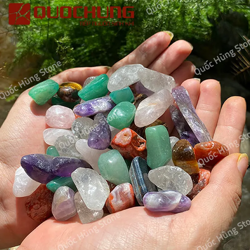 Đá thạch anh vụn ngũ sắc