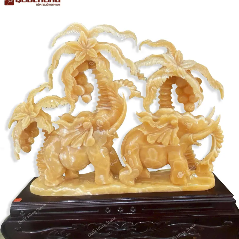 Tác Phẩm Cặp Voi Ngọc Hoàng Long