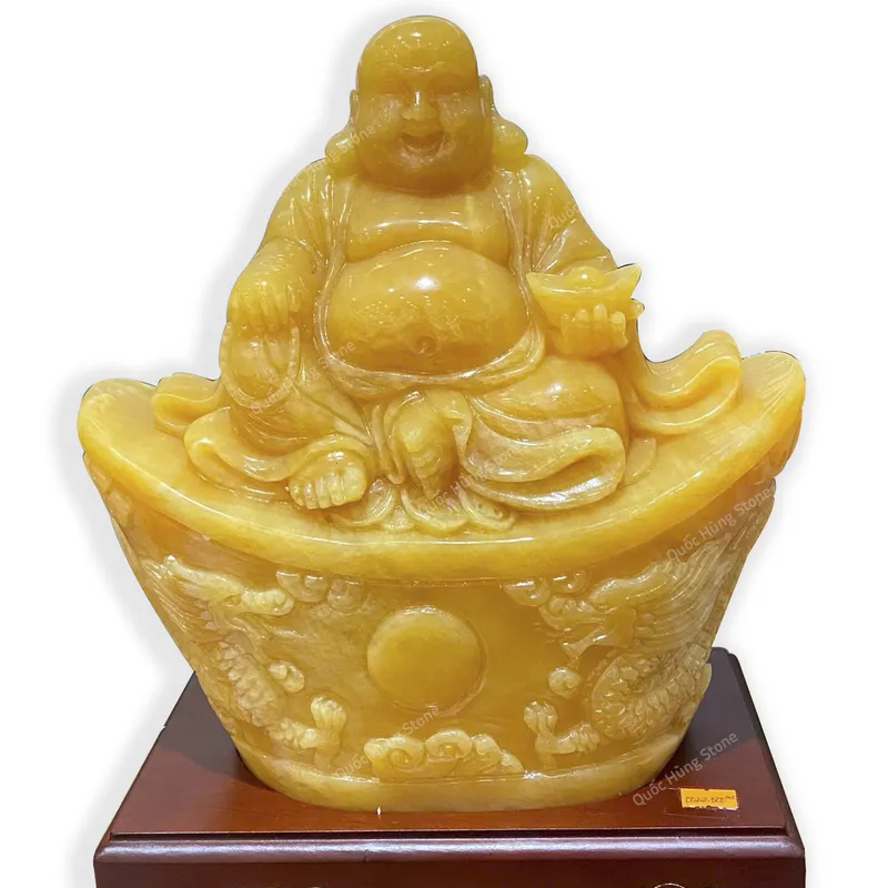 ThầnTài Di Lặc Ngọc Hoàng Long Ngồi Trên Đĩnh Kim Ngân