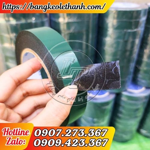 Băng keo mút xốp 2 mặt đen xanh