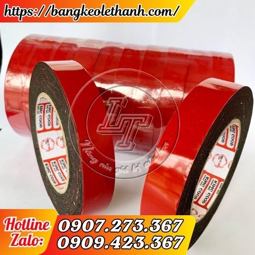 Băng keo mút xốp 2 mặt đen đỏ