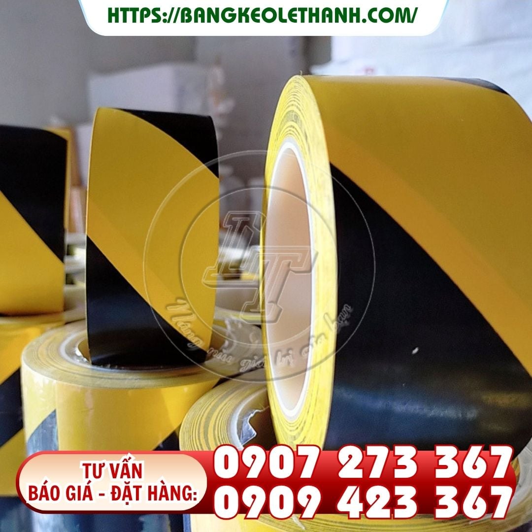 Băng keo dán nền sọc vàng đen bản rộn 4f8
