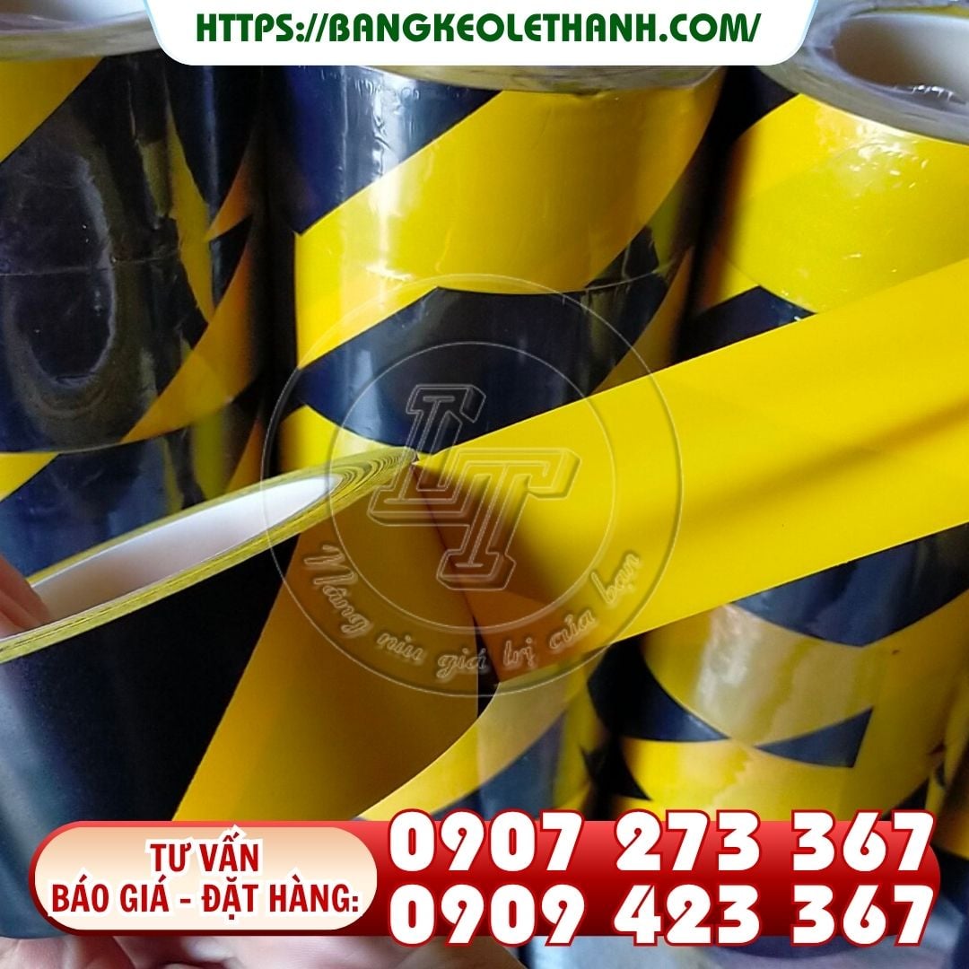 Băng keo dán nền sọc vàng đen