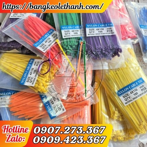 Dây thít nhựa đủ màu 1,5 tấc