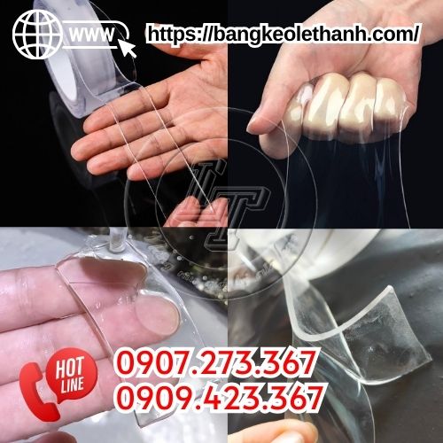 Băng dính trong suốt 2 mặt đa năng