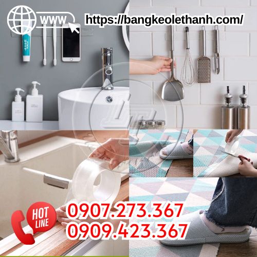 Băng dính trong suốt 2 mặt đa năng