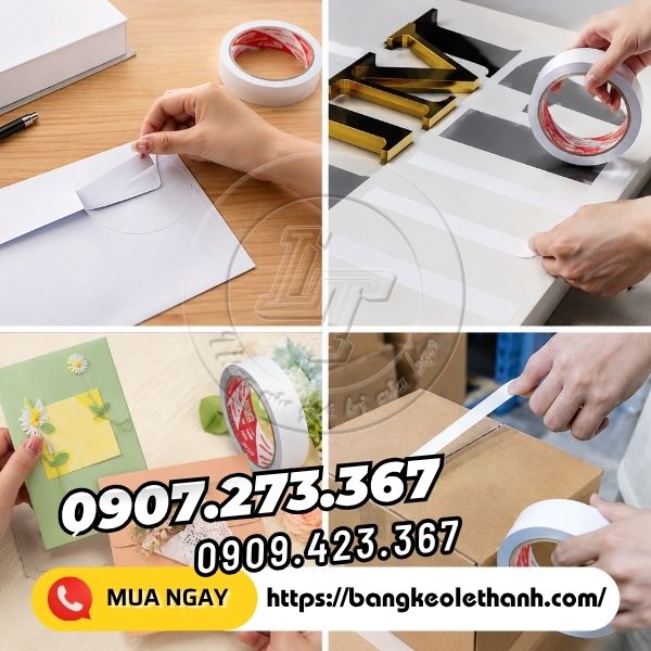 Ứng dụng của băng keo 2 mặt trắng dầu
